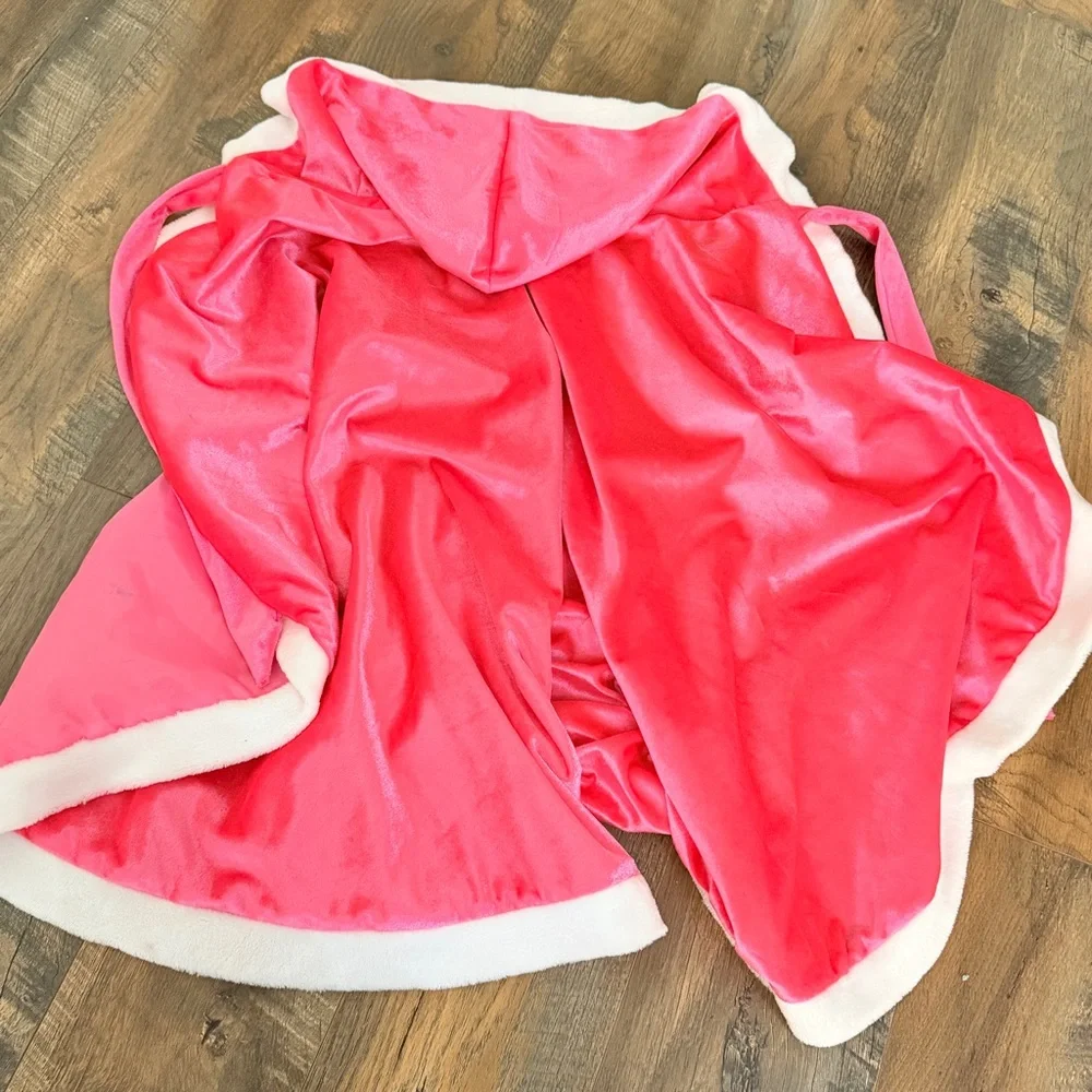 4T girls pink hooded cape little pink riding hood